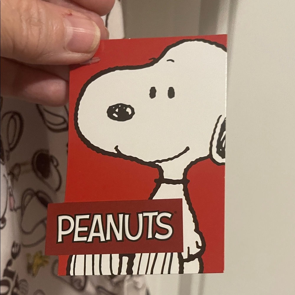Peanuts White and Black Coffee-Themed Scrub Top - Picture 3 of 4